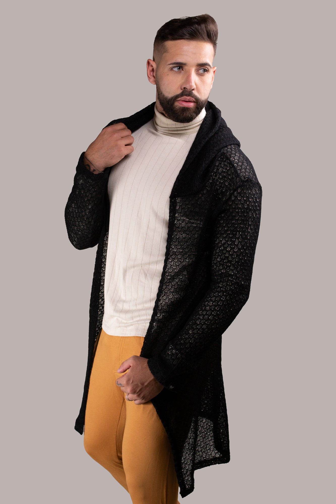 Cardigan Masculino Lãzinha Preto