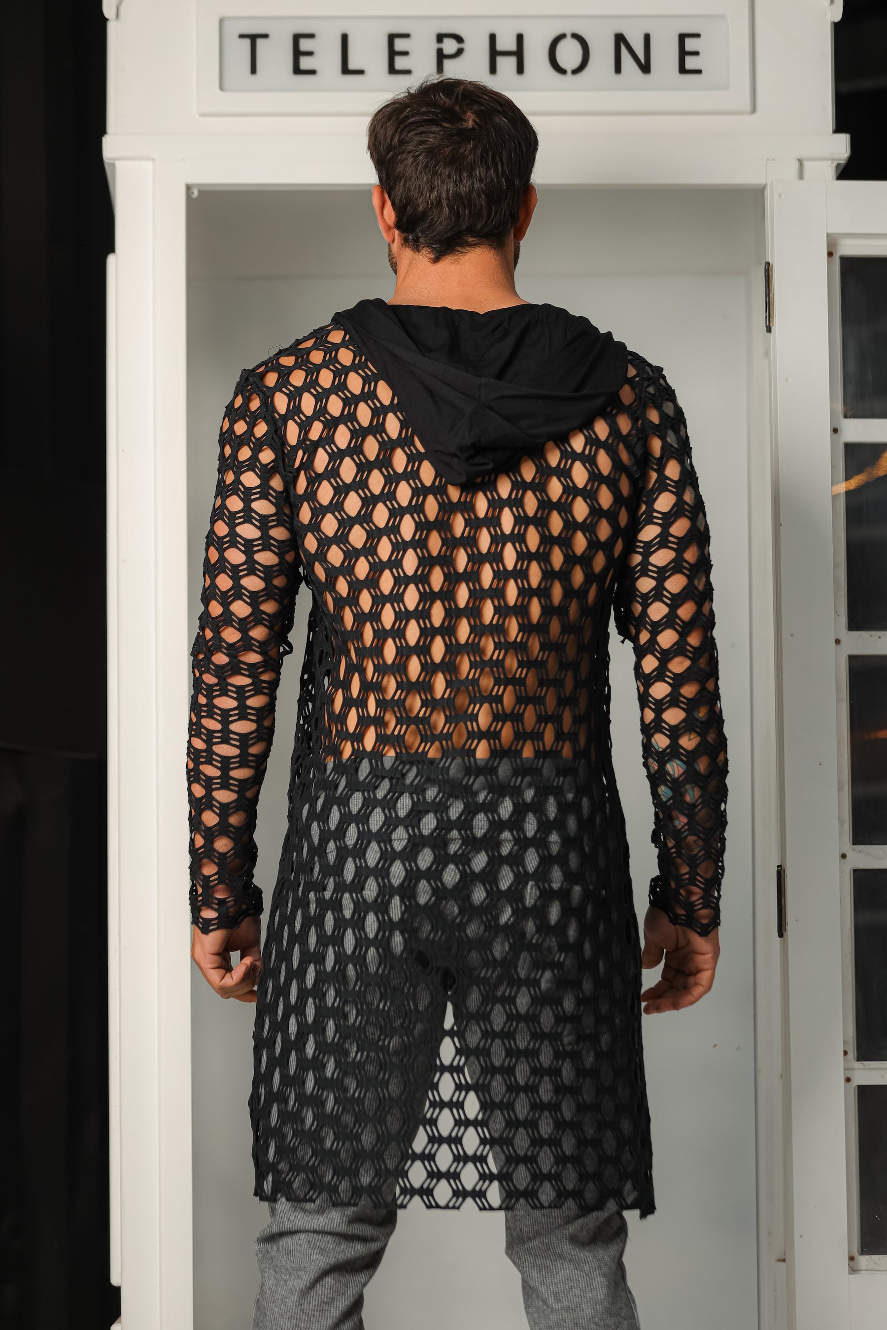 Cardigan Masculino em Arrastão Aberto