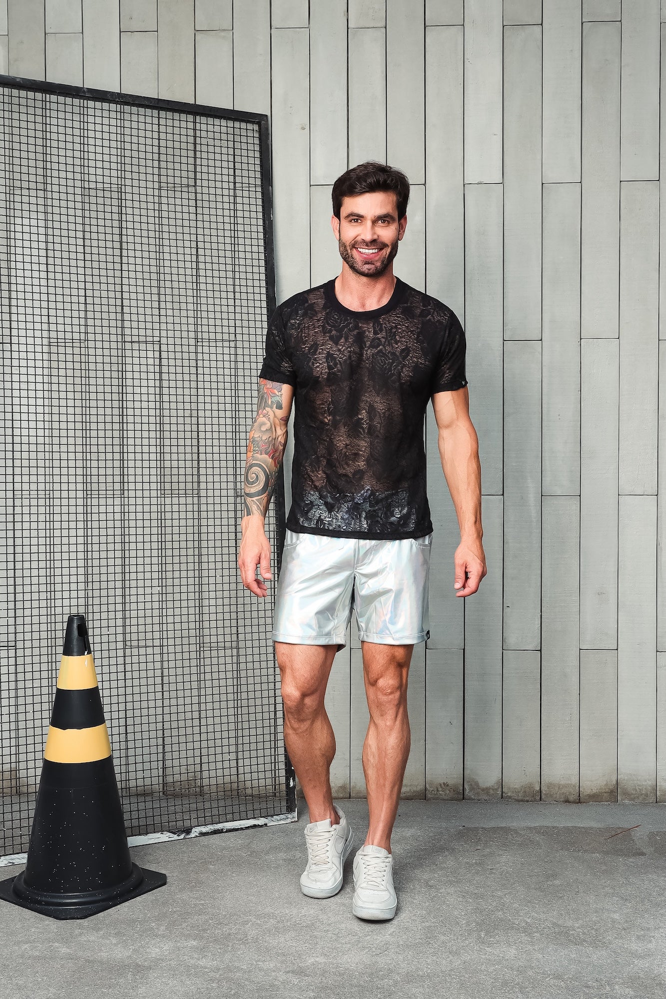 Camiseta em Malha Devore Resinada