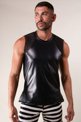 Regata Masculina Machão em Cirrê com Detalhe em Tela