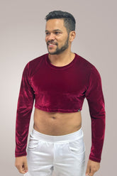 Cropped Masculino Manga Longa em Veludo