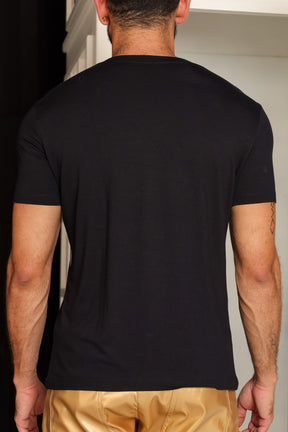 Camiseta Masculina Viscolycra Detalhe Lurex Pérola