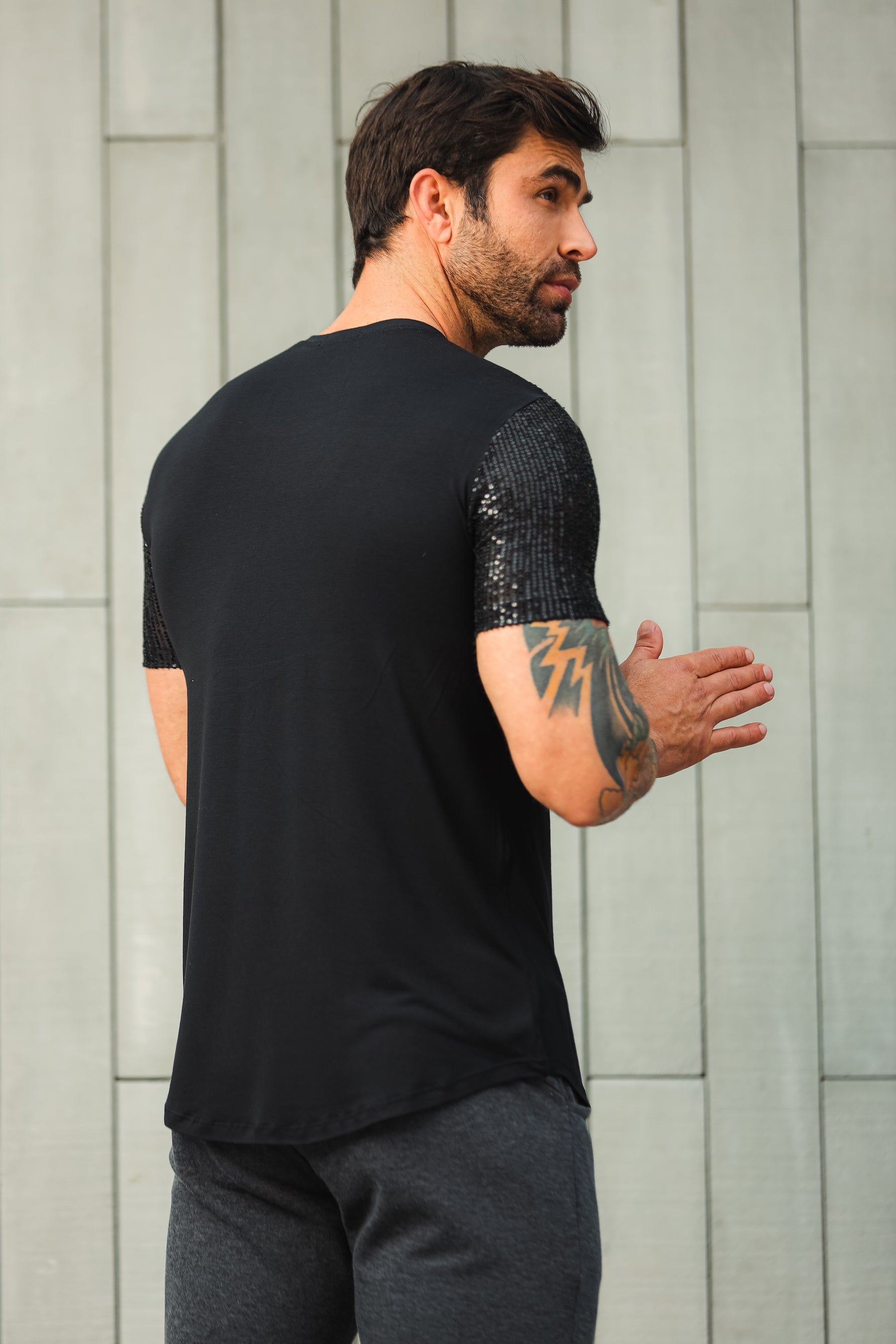 Camiseta Masculina Viscolycra Detalhe Paete