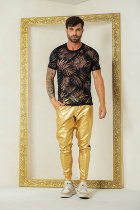 Camiseta Masculina em Devorê Floral