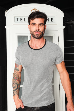 Camiseta em Malha Canelada