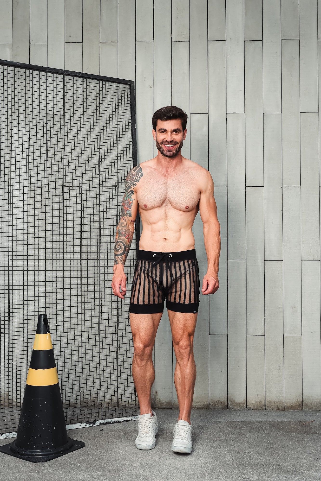 Short Masculino em Devorê Listrado