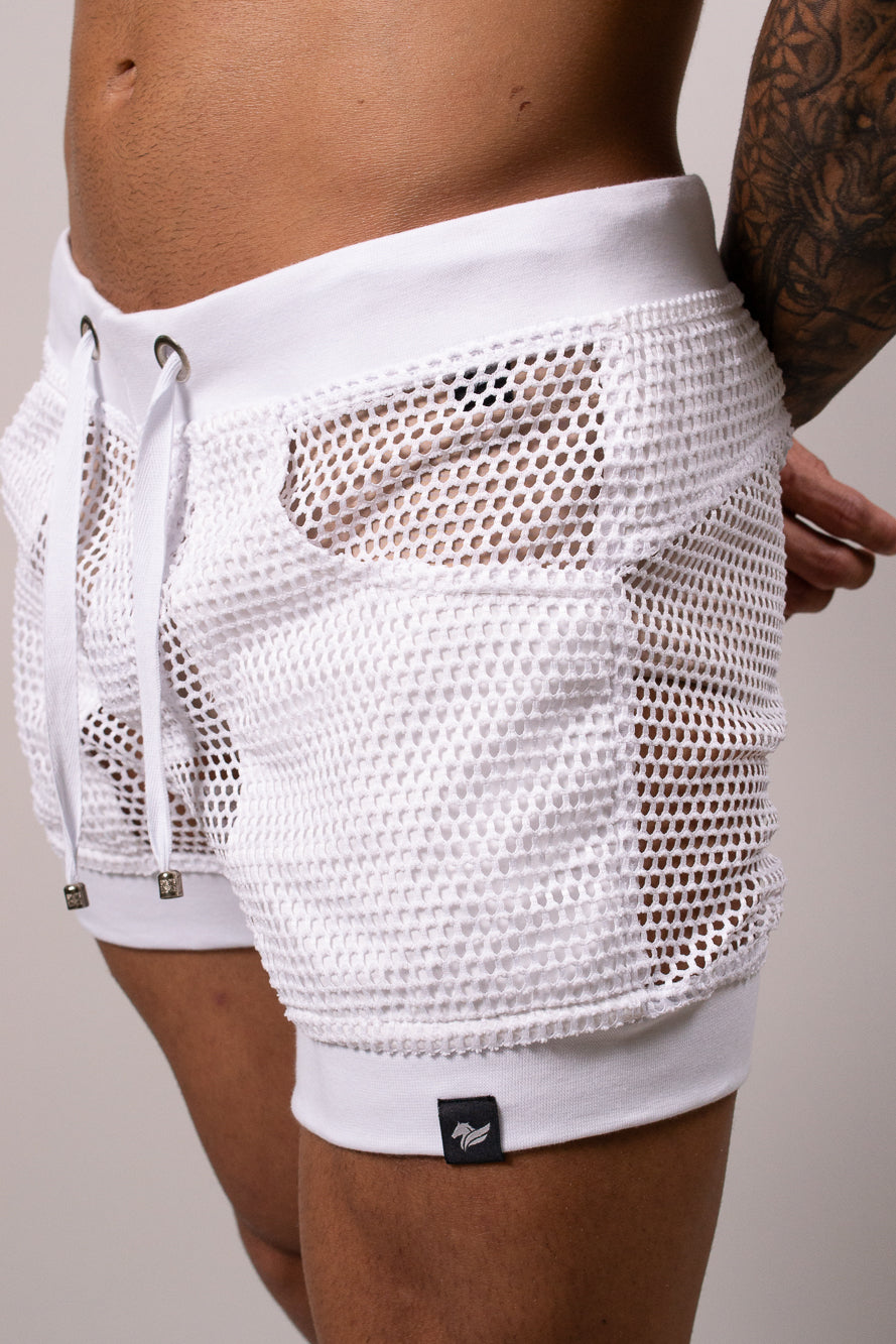 Short Masculino Transparente Modelo Praia Branco