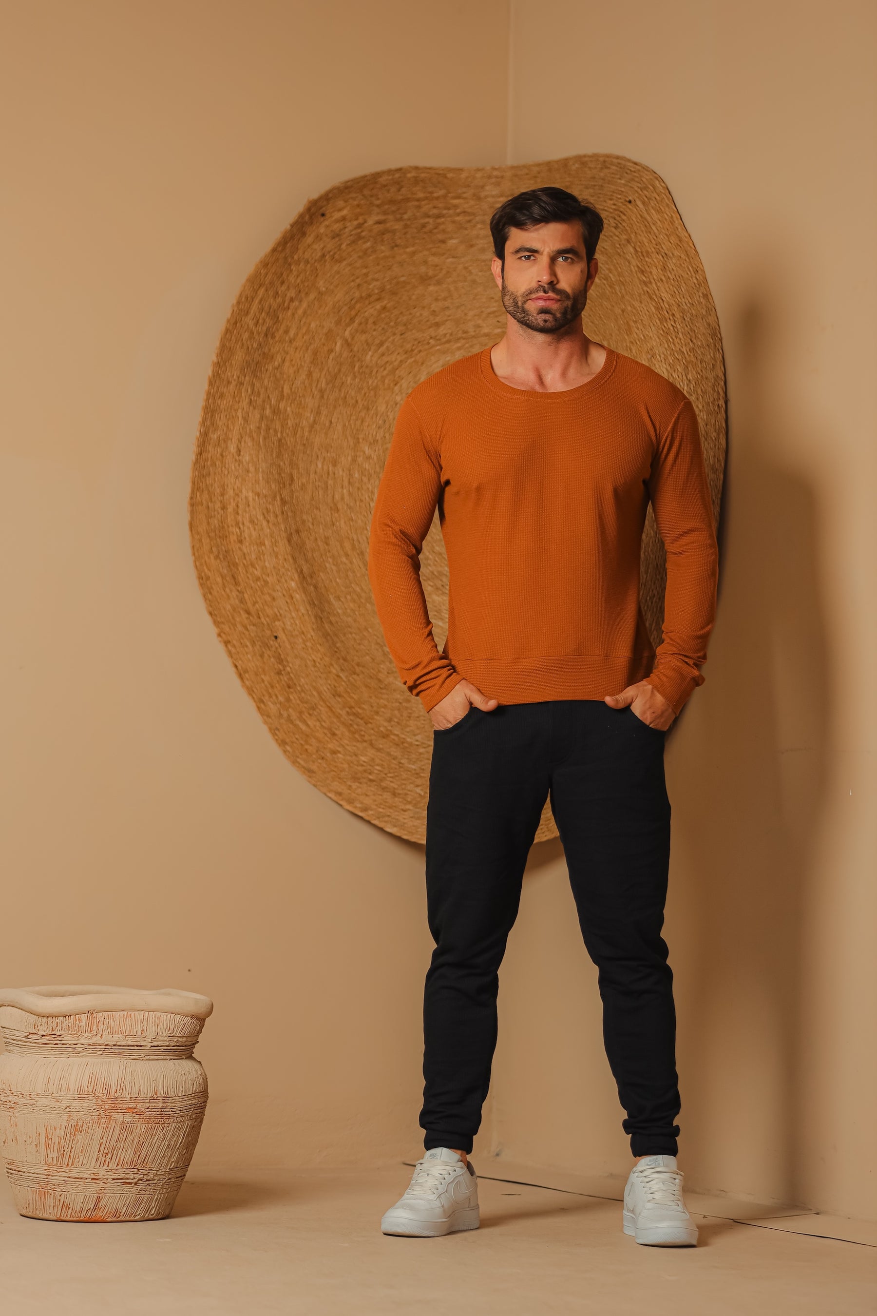 Suéter Masculino em Malha Crepe