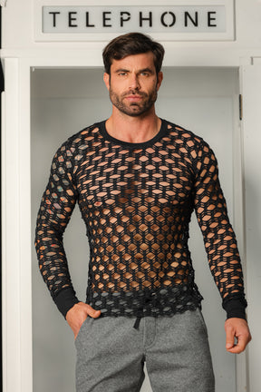 Camiseta Masculina Manga Longa Arrastão Largo