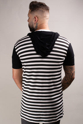 Cardigan Masculino Listrado Manga Curta