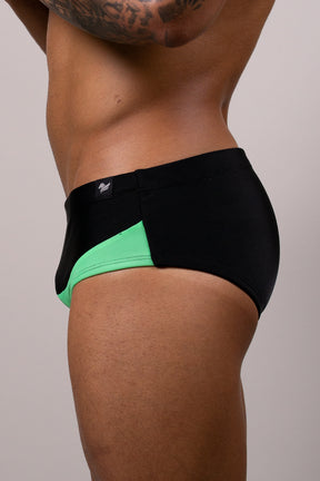 Sunga Slim Neon Verde Com Preto