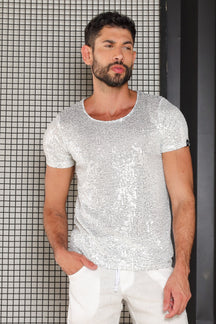 Camiseta Masculina em Paetê