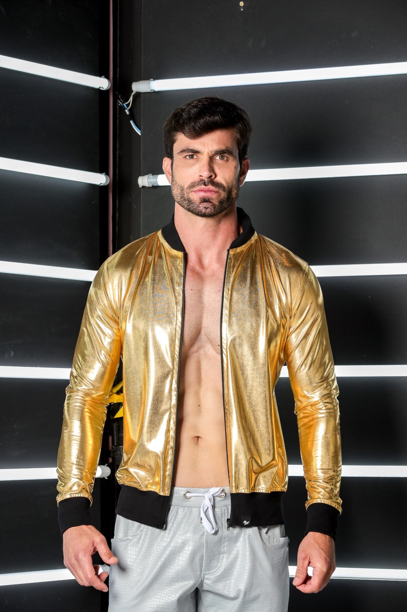 Jaqueta Masculina Bomber Metalizada