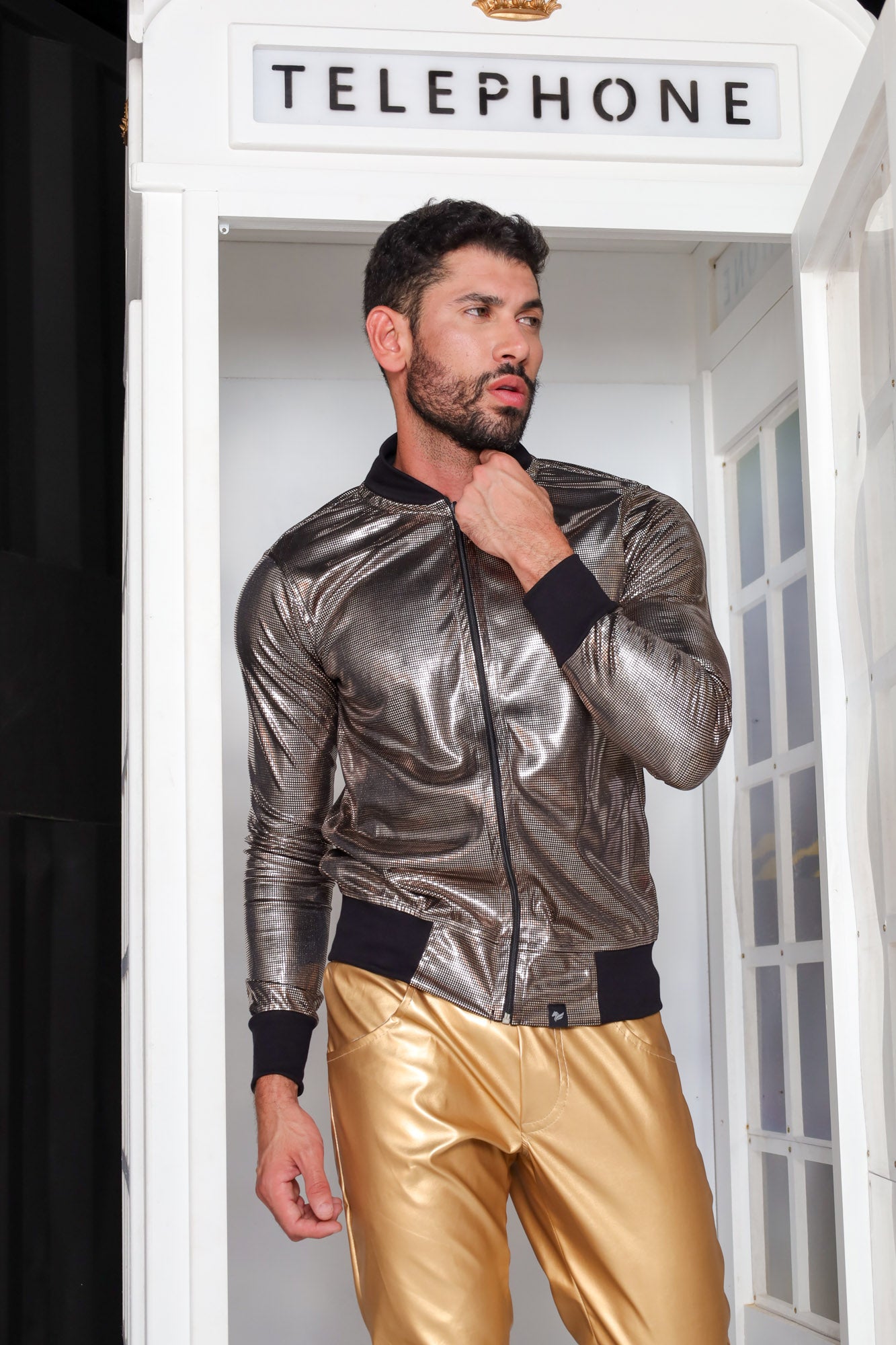 Jaqueta Masculina Bomber Malha Holográfica