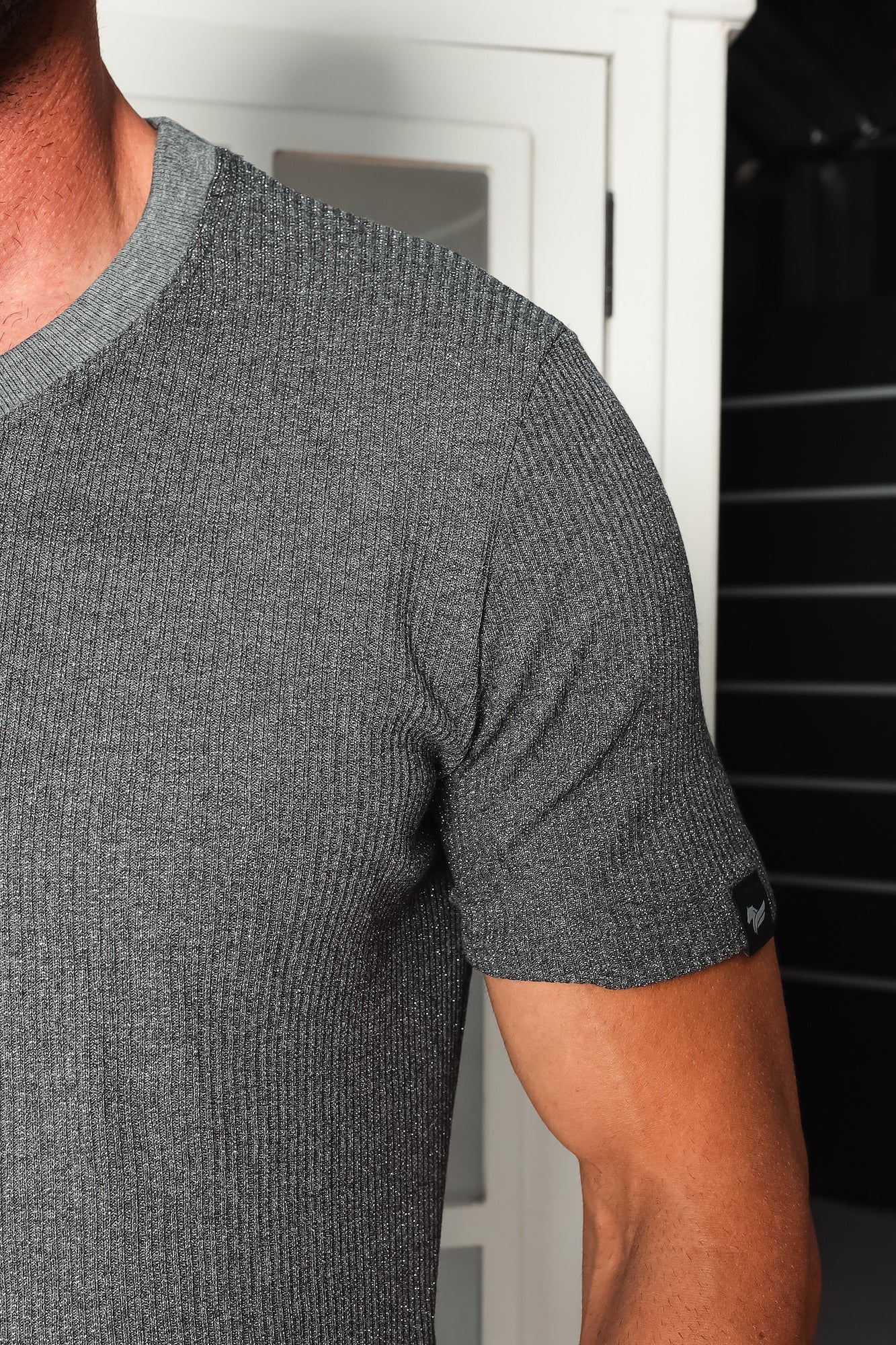 Camiseta Masculina em Malha Canelada