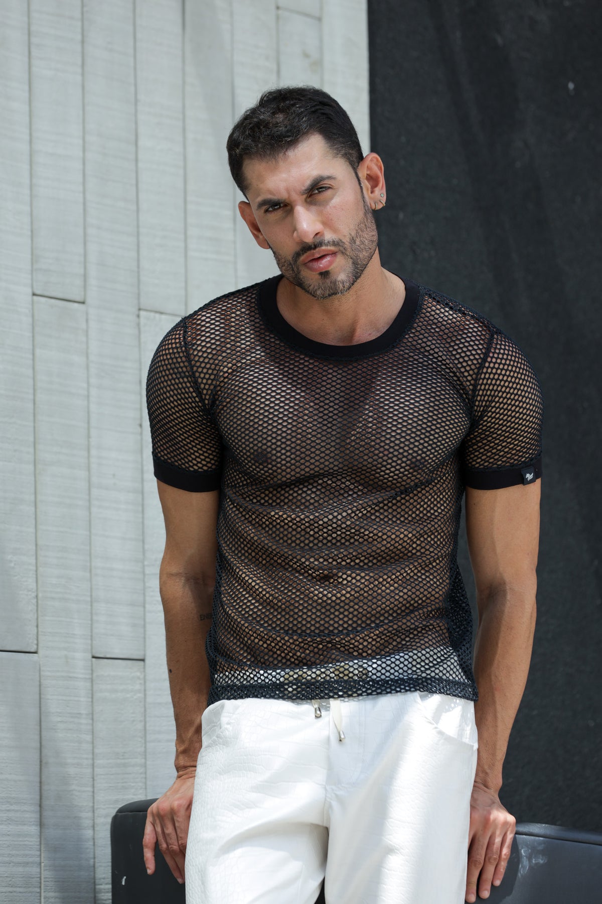 Camiseta Masculina em Arrastão
