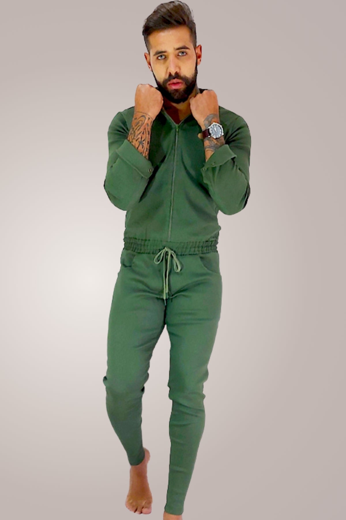 Macacão Masculino Slim Manga Longa