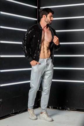 Jaqueta Masculina em Paetê Malha Texturizado