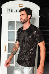 Camiseta Masculina em Paetê Brunella