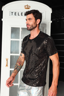 Camiseta Masculina em Paetê Brunella