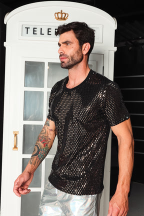 Camiseta Masculina em Paetê Brunella