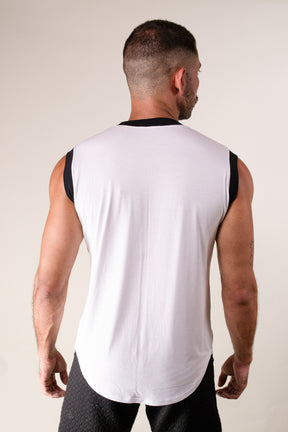 Regata Masculina Machão Branca Barra Redonda