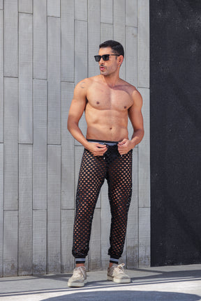 Calça Masculina em Arrastão Cós Listrado