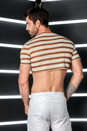 Cropped Masculino em Malha Listras