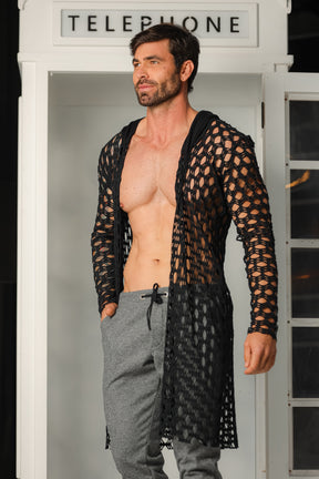 Cardigan Masculino em Arrastão Aberto