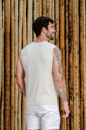 Regata Machão em Lurex Branco