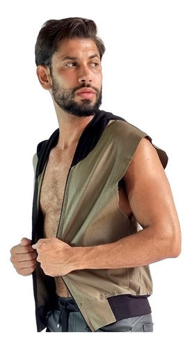 Colete Masculino Verde Musgo Resinado