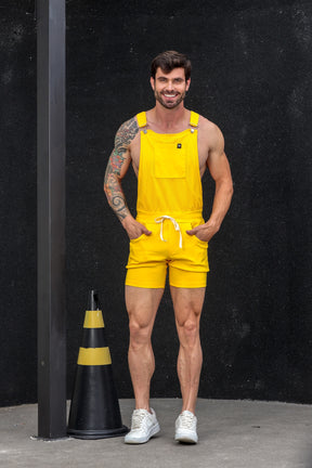 Macaquinho Jardineira Masculino Amarelo