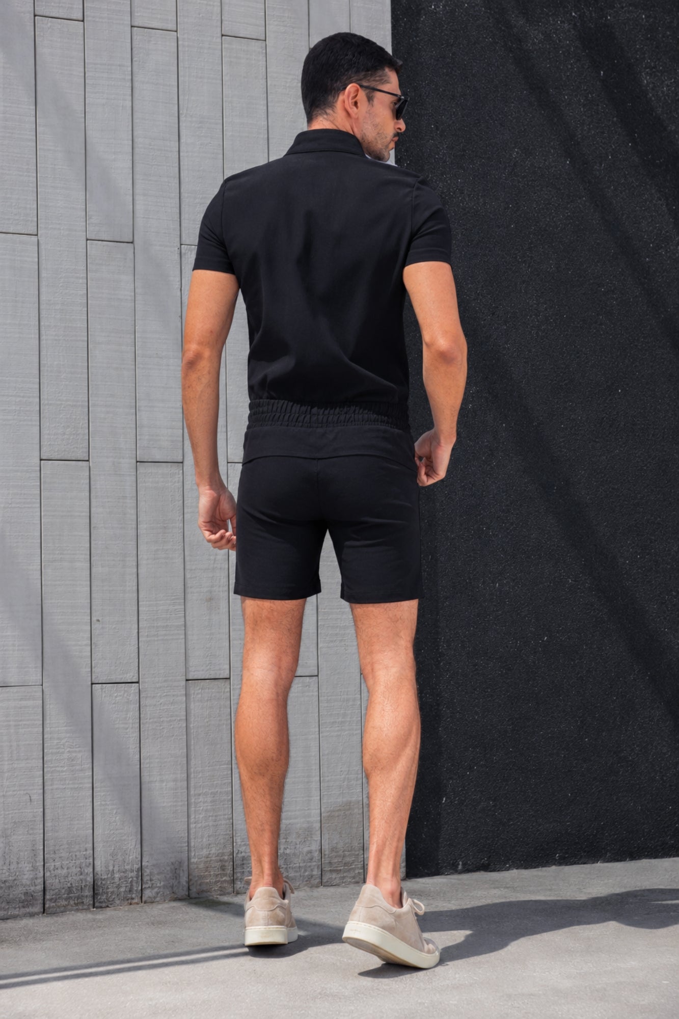 Macaquinho Masculino Slim Gola Padre Preto
