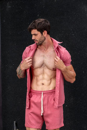 Conjunto Masculino Camisa e Short em Microfibra