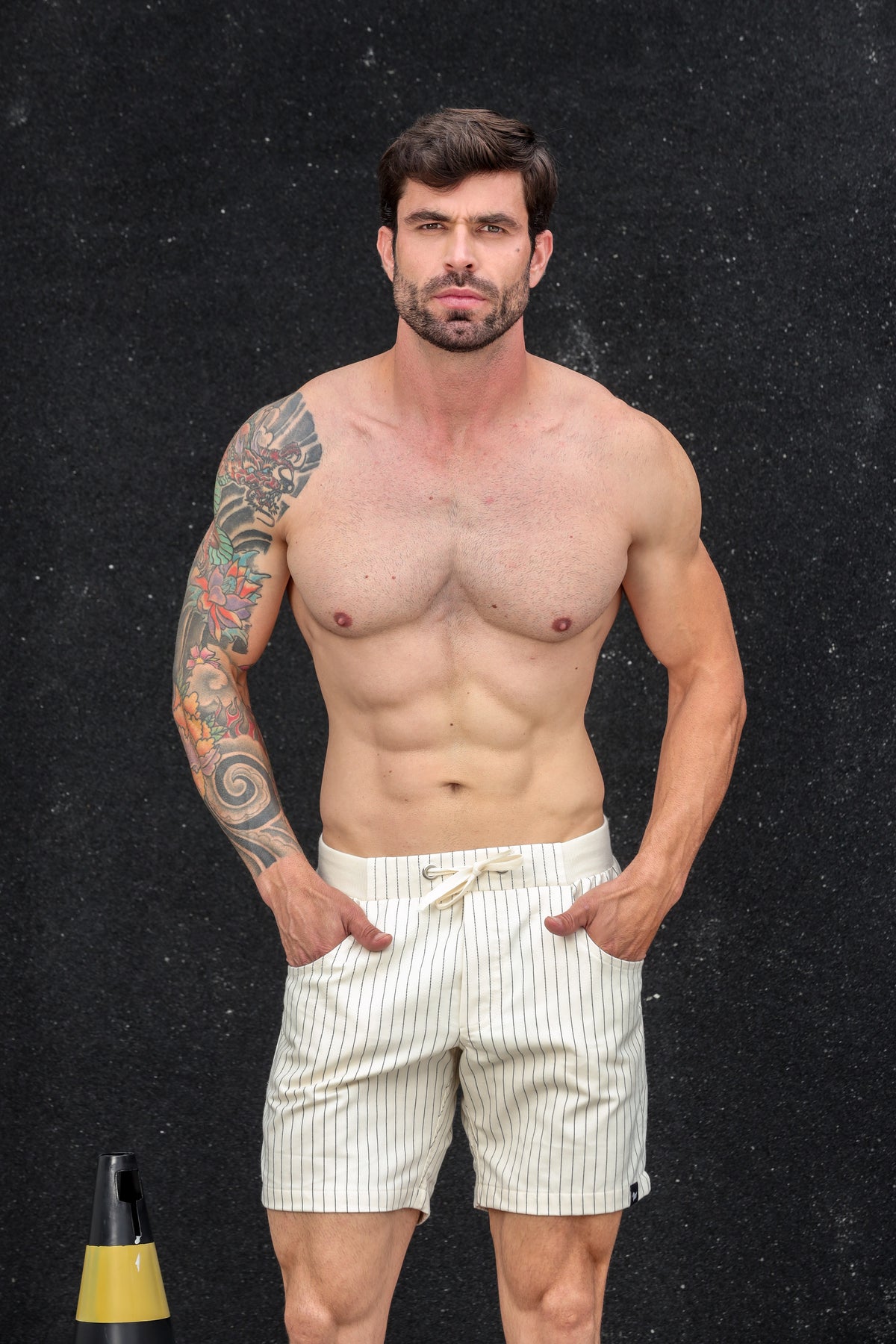 Short Masculino Algodão Fio Tinto