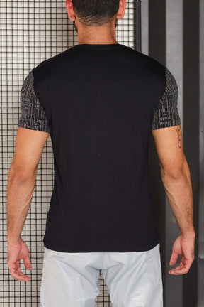 Camiseta Masculina Viscolycra Detalhe Lurex Preto