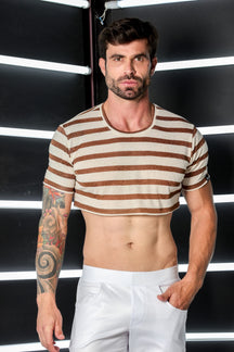 Cropped Masculino em Malha Listras