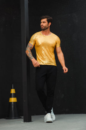 Camiseta Masculina em Paetê