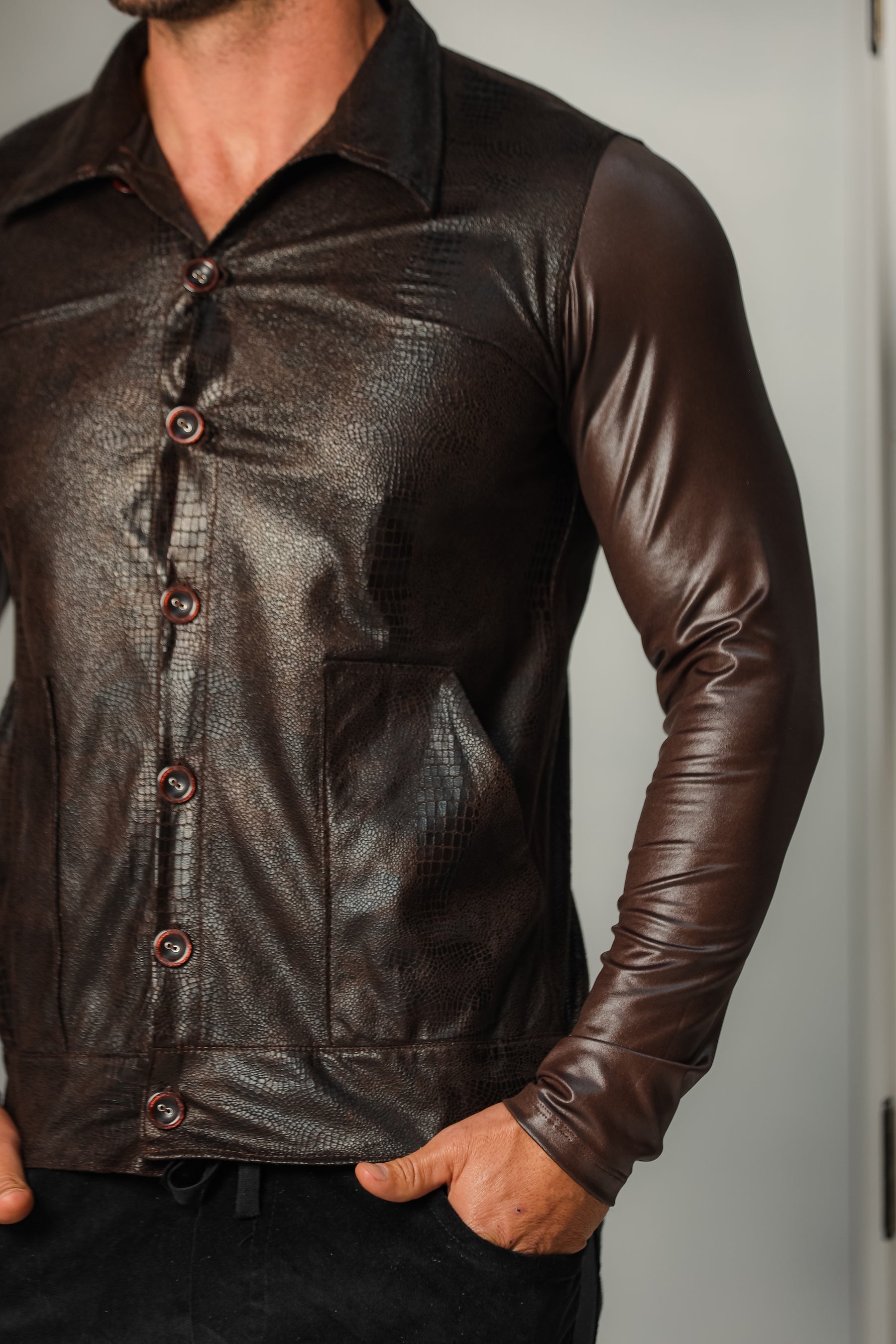 Jaqueta Masculina em Couro Ecológico Edição Limitada