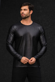 Camiseta Masculina Cirrê Croco Manga Cirrê Liso