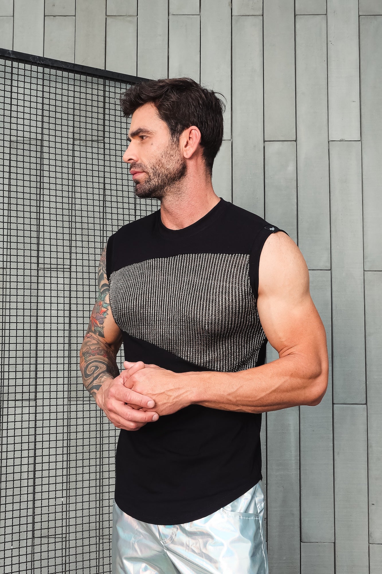 Regata Machao Viscolycra com Detalhe em Malha Tricô