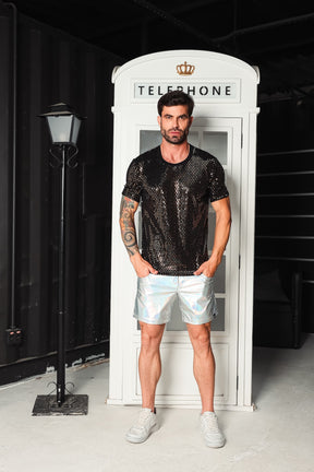 Camiseta Masculina em Paetê Brunella