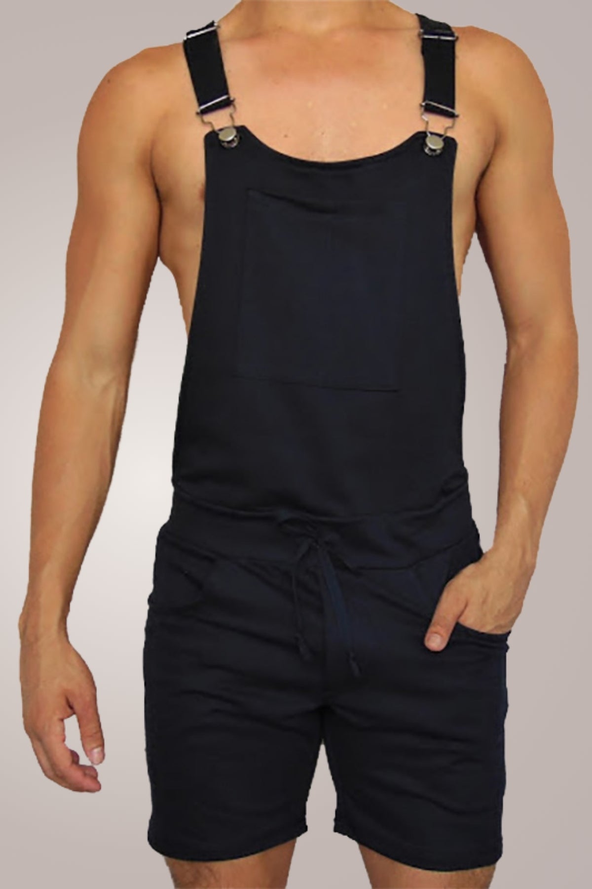 Macaquinho Jardineira Masculino Preto