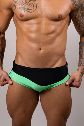 Sunga Slim Neon Verde com Preto