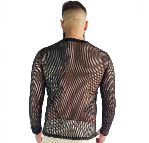 Camiseta Masculina Arrastão Preta Manga Longa