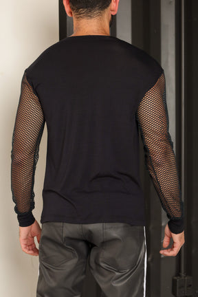 Camiseta Masculina Mama Punch® Manga Longa em Viscolycra Mangas em Arrastão