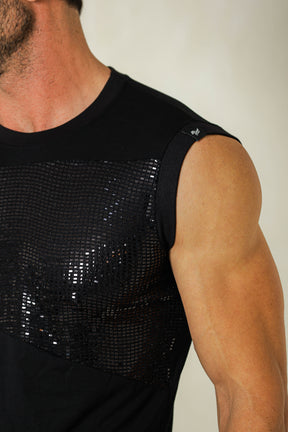Regata Masculina Viscolycra com Detalhe Paetê Malha