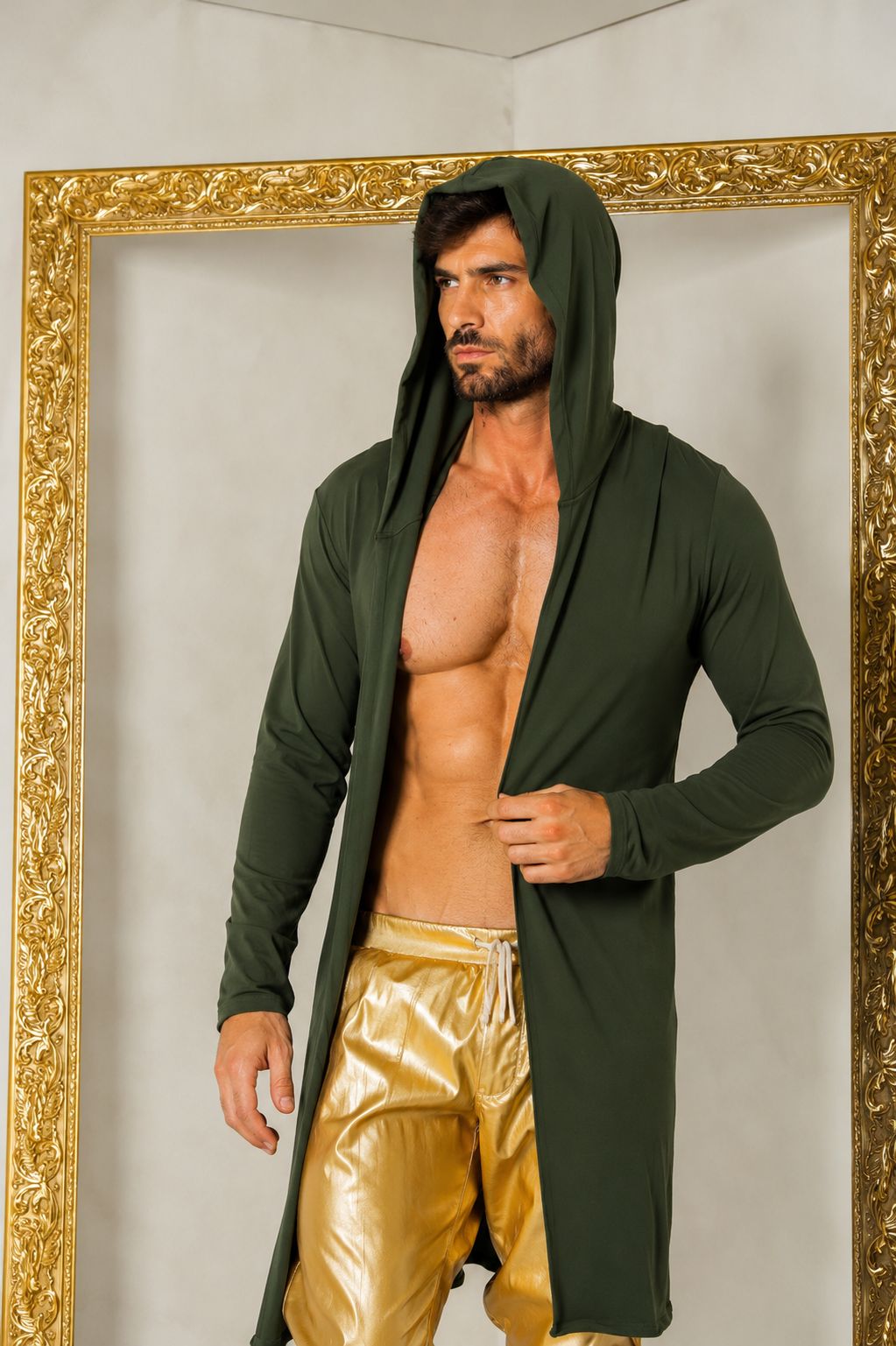 Cardigan Masculino em Viscolycra com Capuz
