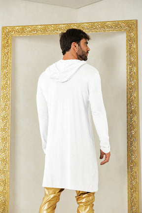 Cardigan Masculino em Viscolycra Preto com Capuz