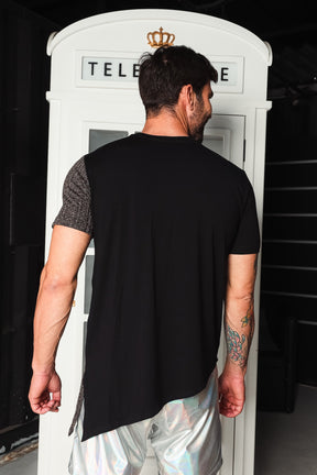 Camiseta Masculina Long em Viscolycra Detalhe Canelada
